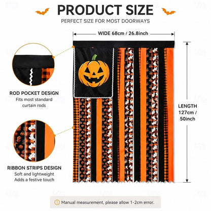 Purpose-Built Banner Flag Pre-Lit Pumpkin Fabric Ribbon Garland
