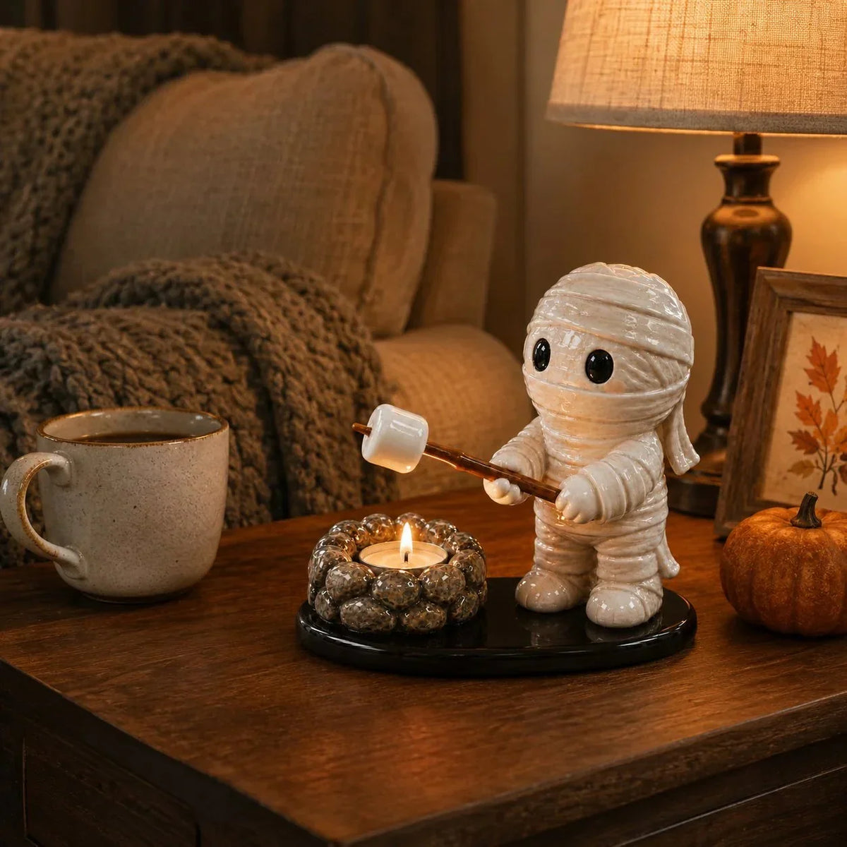 Decorative Campfire Tealight Holder for Focused Light – Halloween Camp