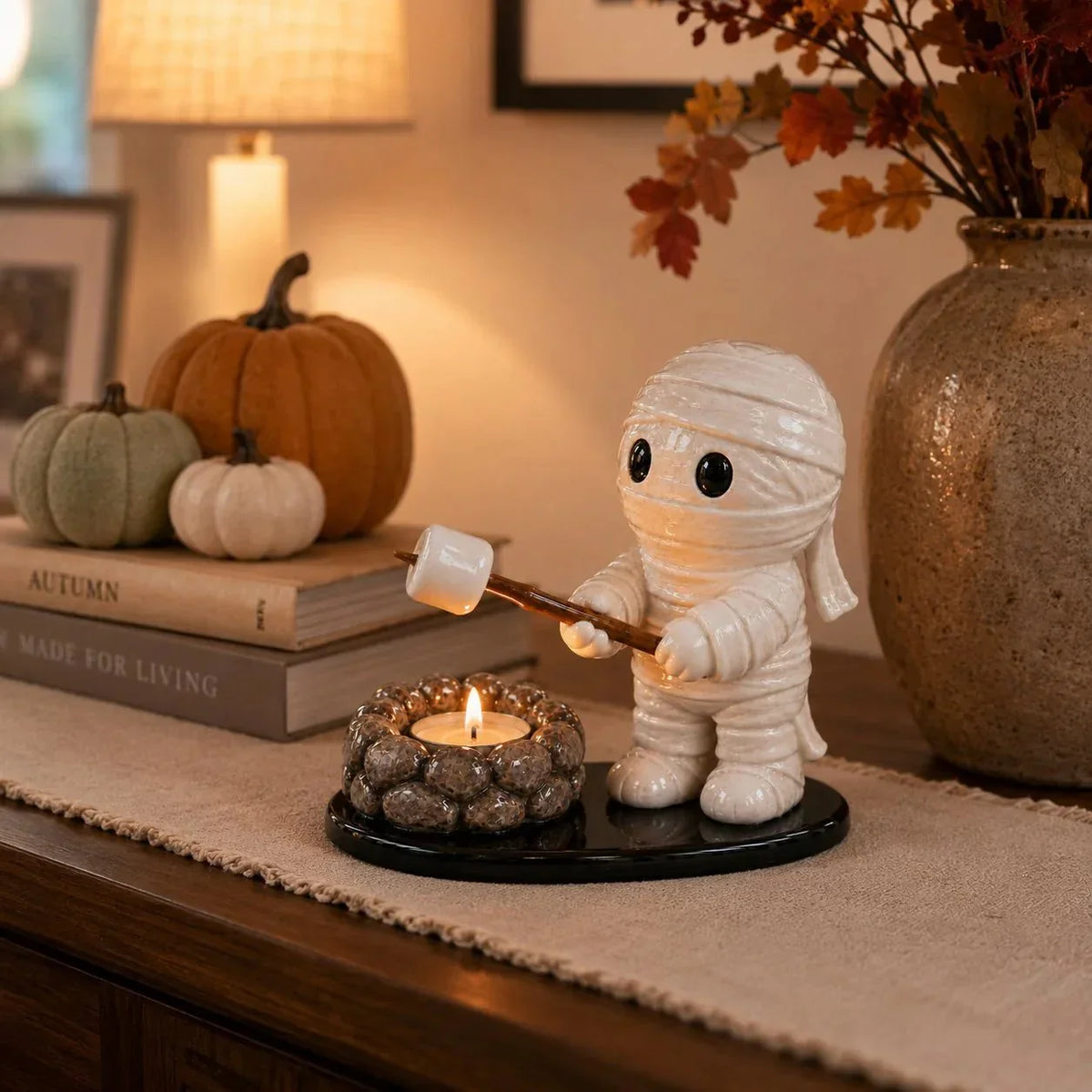 Decorative Campfire Tealight Holder for Focused Light – Halloween Camp