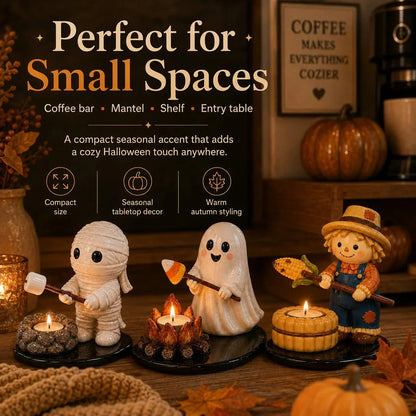 Decorative Campfire Tealight Holder for Focused Light – Halloween Camp