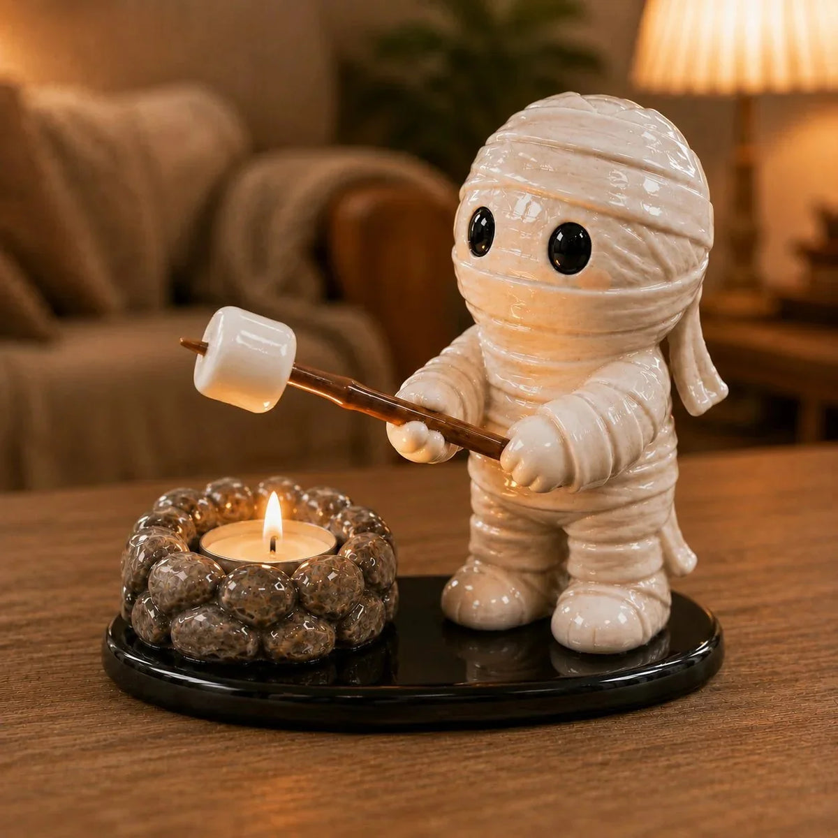 Decorative Campfire Tealight Holder for Focused Light – Halloween Camp