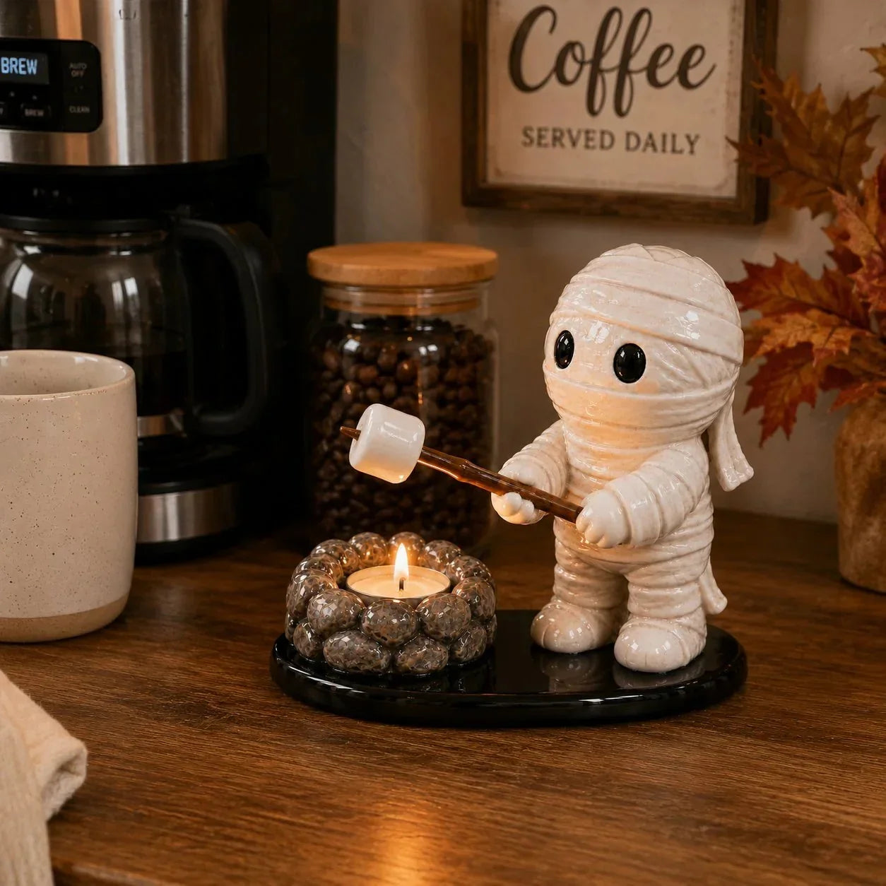 Decorative Campfire Tealight Holder for Focused Light – Halloween Camp