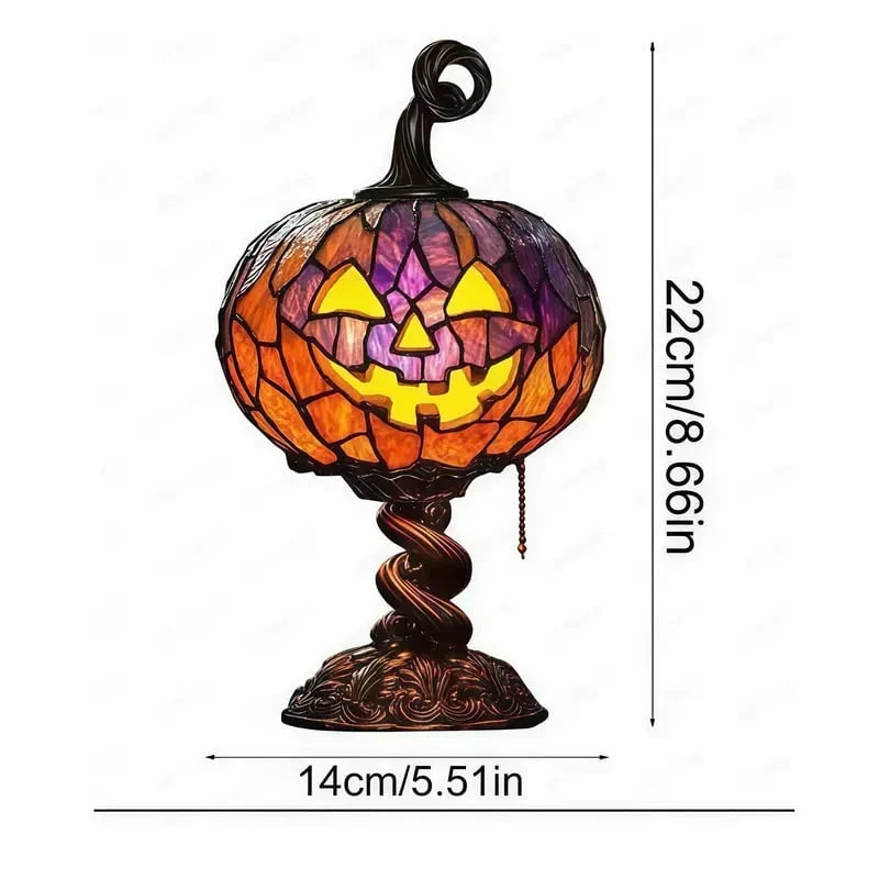 Decorative Stained Glass Pumpkin Table Lamp for Focused Lighting