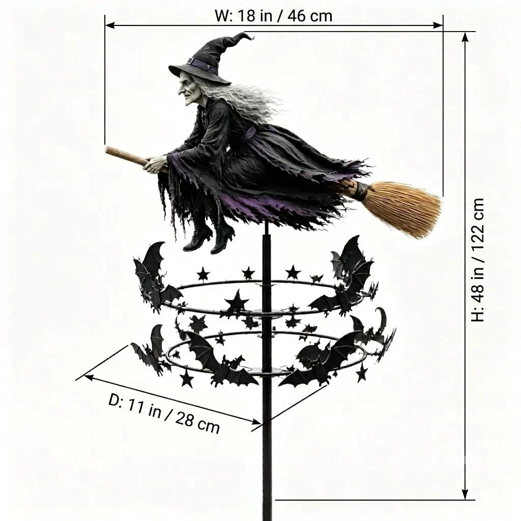 Outdoor The Enchanted Witch Garden Wind Spinner for Garden Display