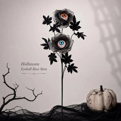 Dark Gothic Eyeball Rose Stem for Spooky Halloween Home Decor