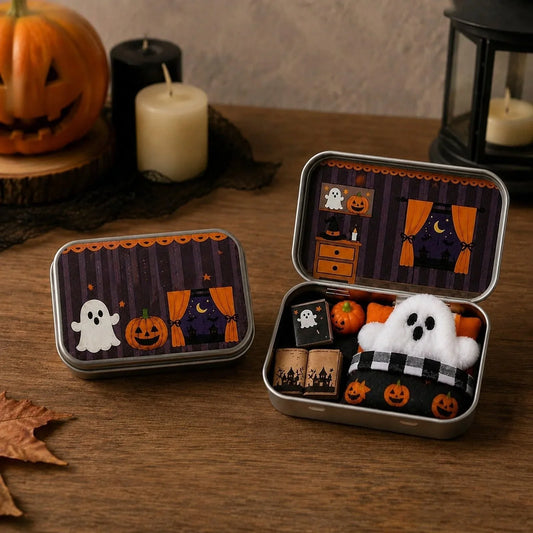 Purpose-Built Mini Ghost Tin Box Set - Cute Spooky Travel