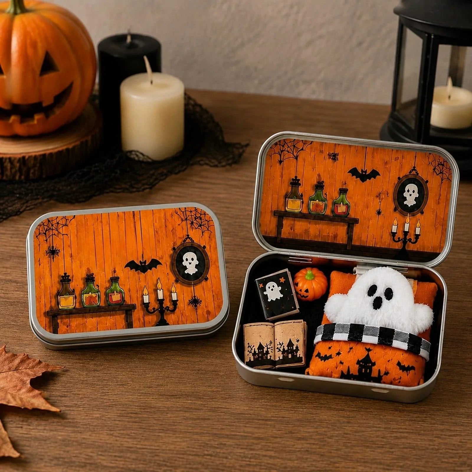 Purpose-Built Mini Ghost Tin Box Set - Cute Spooky Travel