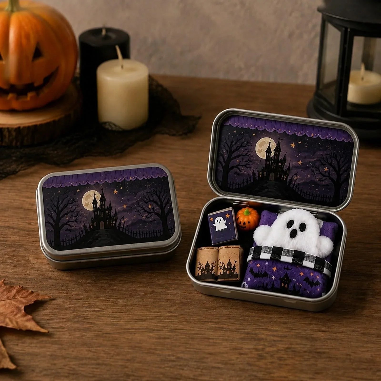 Purpose-Built Mini Ghost Tin Box Set - Cute Spooky Travel