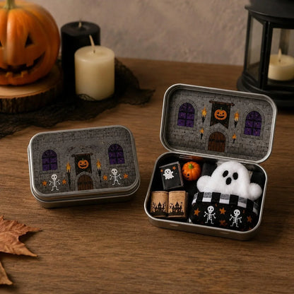 Purpose-Built Mini Ghost Tin Box Set - Cute Spooky Travel