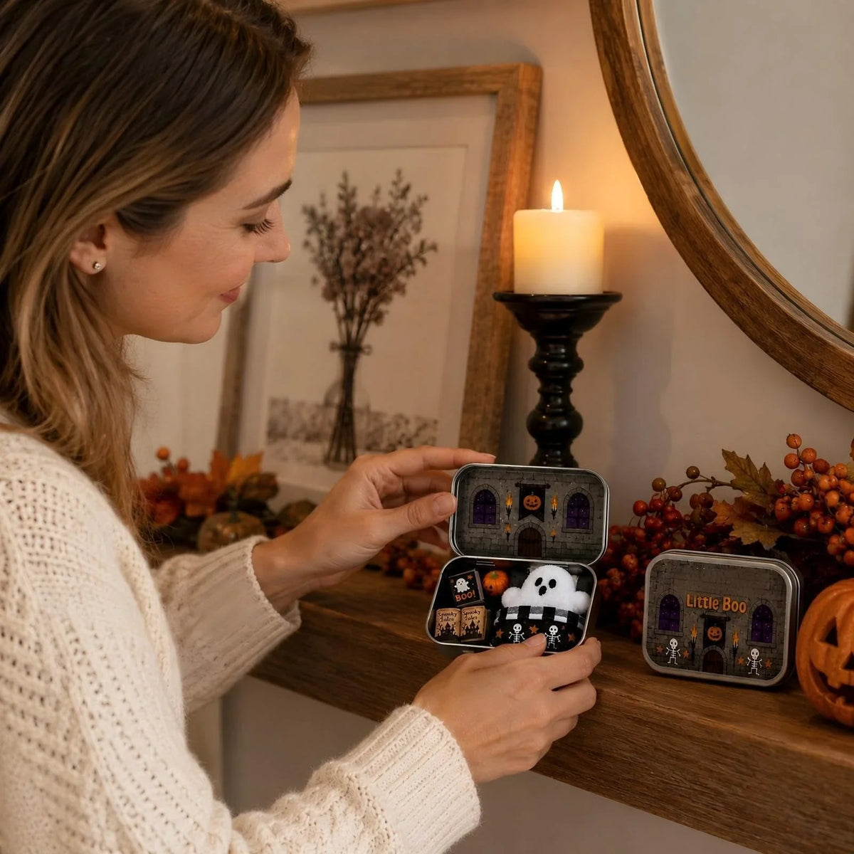 Purpose-Built Mini Ghost Tin Box Set - Cute Spooky Travel