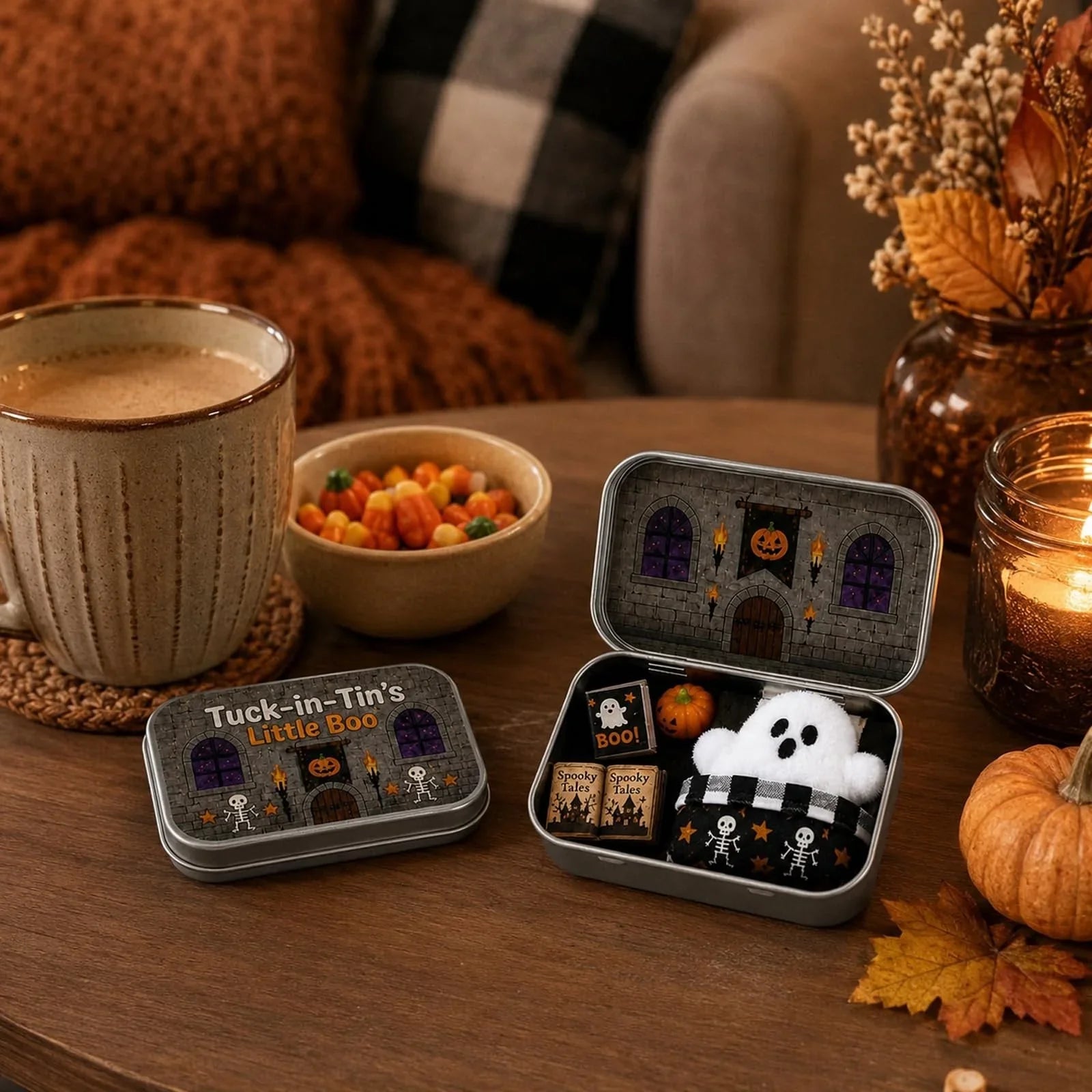 Purpose-Built Mini Ghost Tin Box Set - Cute Spooky Travel