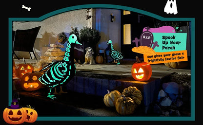 Skeleton Costume Outfit for 23-Inch Porch Goose Halloween Decor