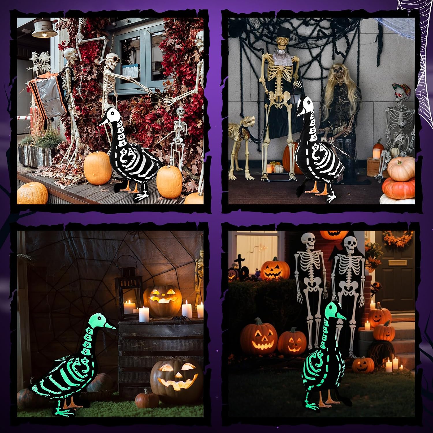 Skeleton Costume Outfit for 23-Inch Porch Goose Halloween Decor