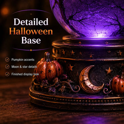 Decorative Raven Crystal Ball Lighted Decor for Focused Lighting