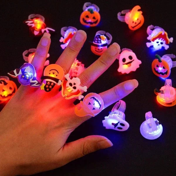 50-Piece LED Light-Up Ring Set for Parties and Night Events