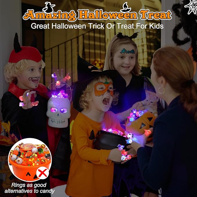 50-Piece LED Light-Up Ring Set for Parties and Night Events