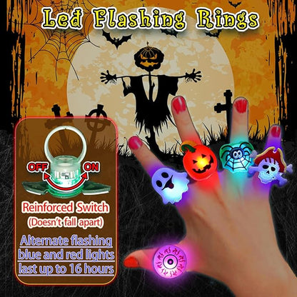 50-Piece LED Light-Up Ring Set for Parties and Night Events