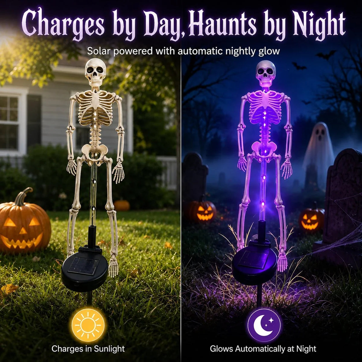 Outdoor Solar Skeleton Yard Stake for Garden Display