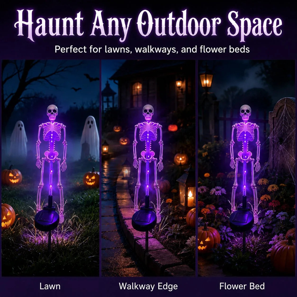 Outdoor Solar Skeleton Yard Stake for Garden Display