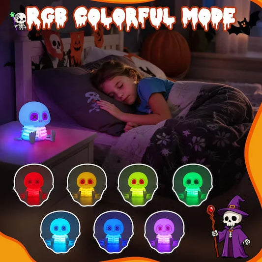 Decorative Skull Night Light, Soft Squeeze Silicone Lamp 7 Color