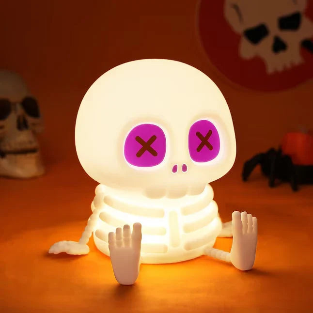 Decorative Skull Night Light, Soft Squeeze Silicone Lamp 7 Color