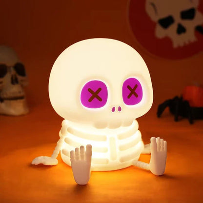 Decorative Skull Night Light, Soft Squeeze Silicone Lamp 7 Color