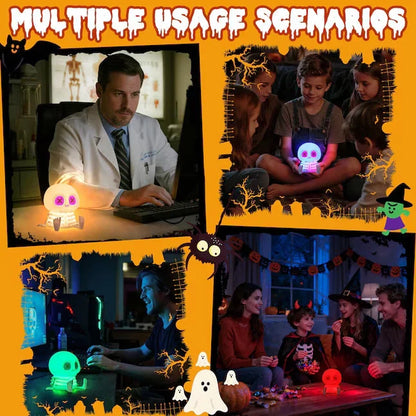Decorative Skull Night Light, Soft Squeeze Silicone Lamp 7 Color