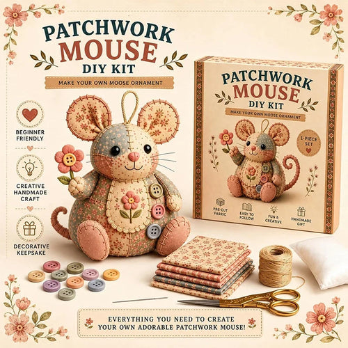 Hands-On Handcrafted Vintage Mouse Plush Sewing Kit for Creative Play