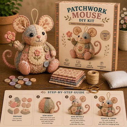 Hands-On Handcrafted Vintage Mouse Plush Sewing Kit for Creative Play