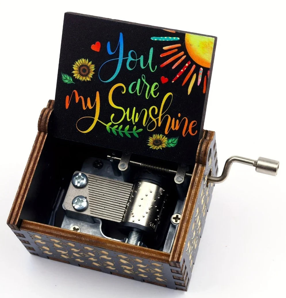 Vintage Wooden Music Box – 'You Are My Sunshine' Melody