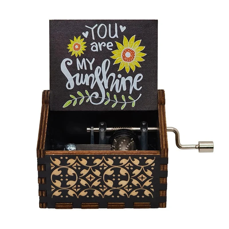 Vintage Wooden Music Box – 'You Are My Sunshine' Melody