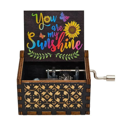 Vintage Wooden Music Box – 'You Are My Sunshine' Melody