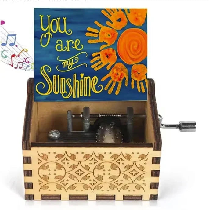 Vintage Wooden Music Box – 'You Are My Sunshine' Melody
