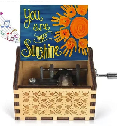 Vintage Wooden Music Box – 'You Are My Sunshine' Melody