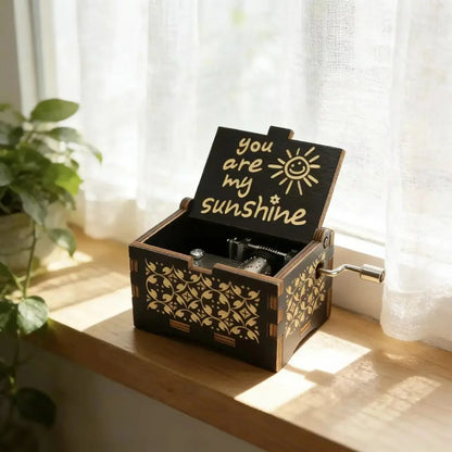 Vintage Wooden Music Box – 'You Are My Sunshine' Melody
