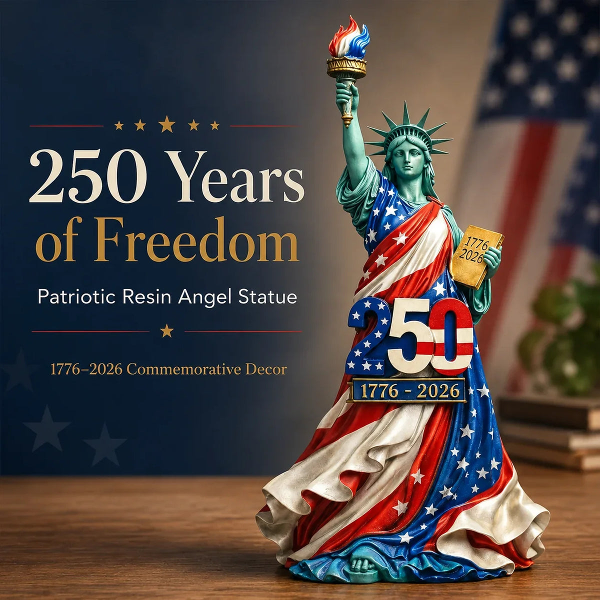 Purpose-Built USA 250th – Liberty Figurine for Everyday Use – Handmade