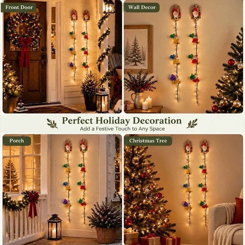 Decorative Handmade Climbing Gnome StringLights, Indoor OutdoorWall