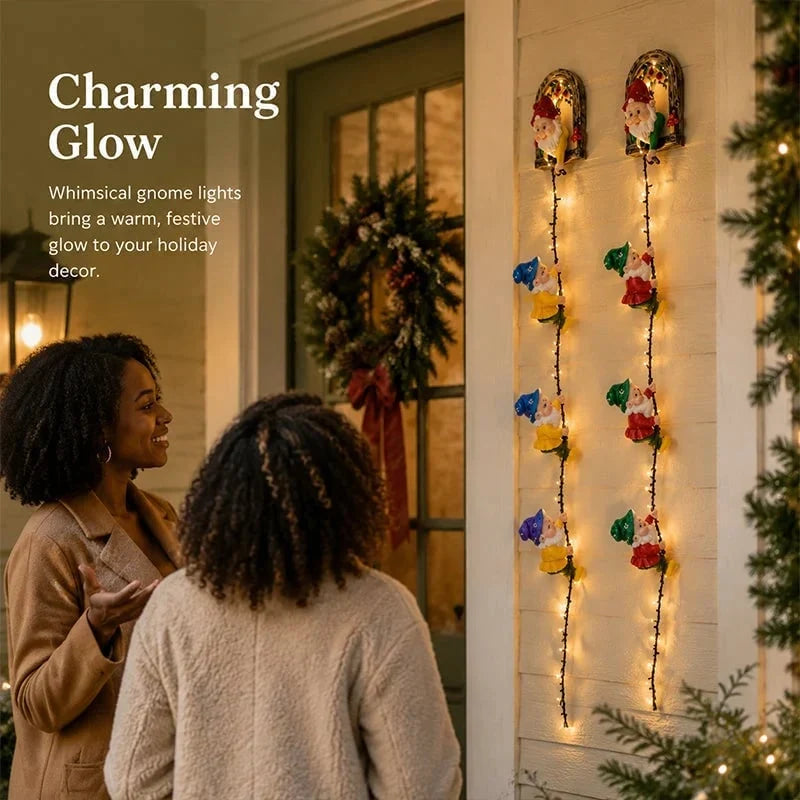 Decorative Handmade Climbing Gnome StringLights, Indoor OutdoorWall