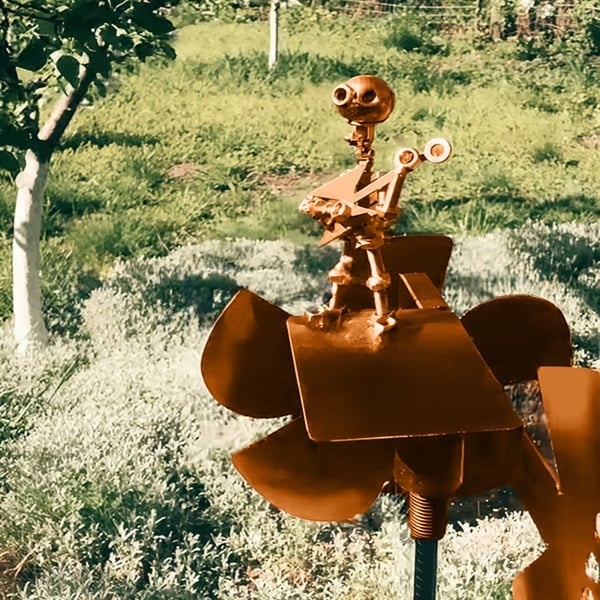 Metal Rock Band Windmill for Garden