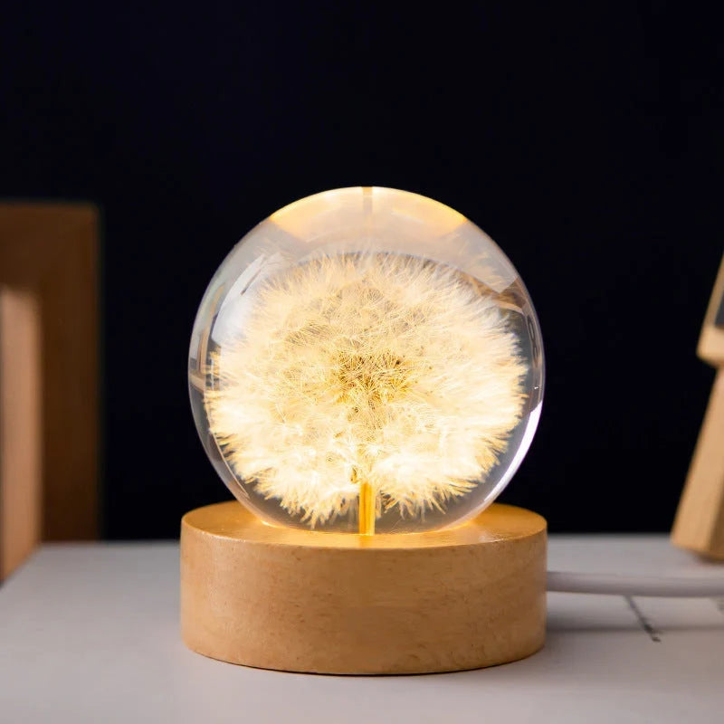 Hand-Poured Flower Resin Lamp with Warm Floral Night Light