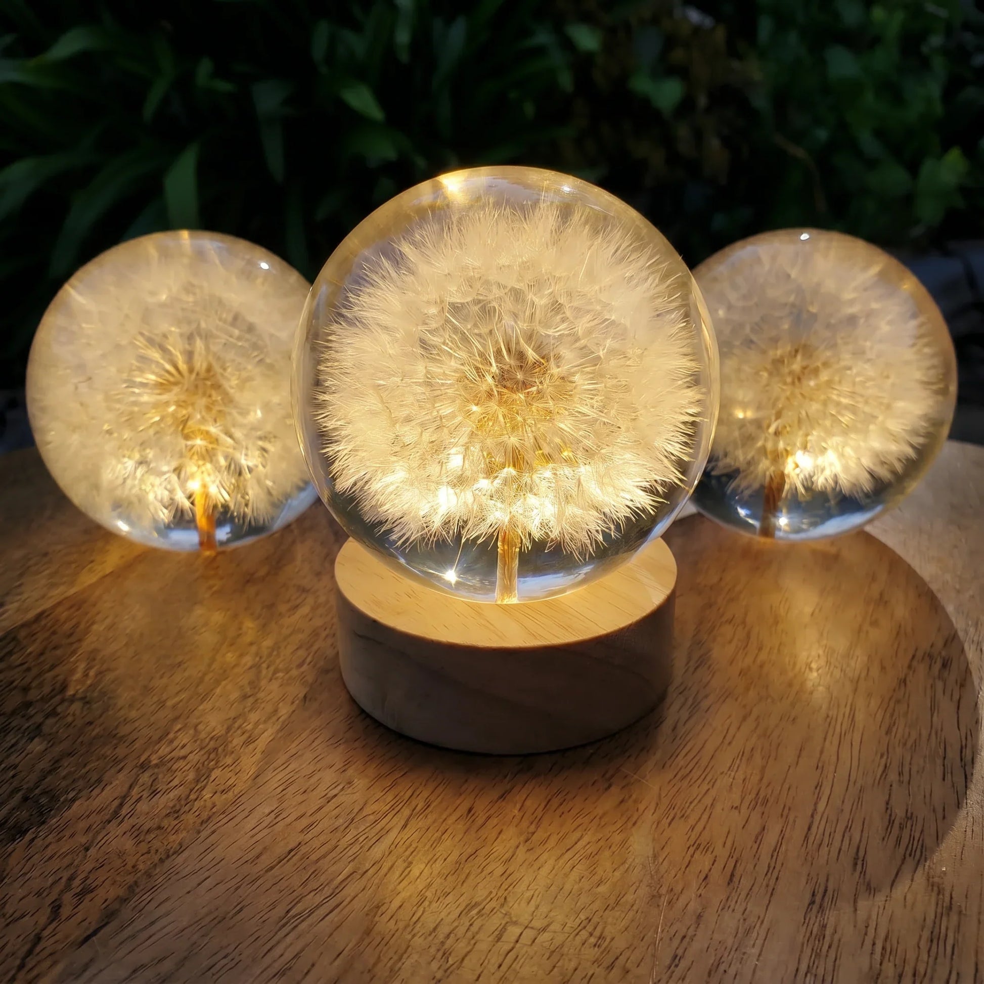 Hand-Poured Flower Resin Lamp with Warm Floral Night Light