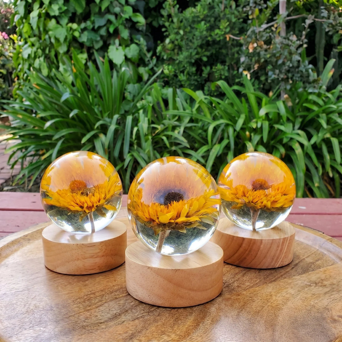 Hand-Poured Flower Resin Lamp with Warm Floral Night Light