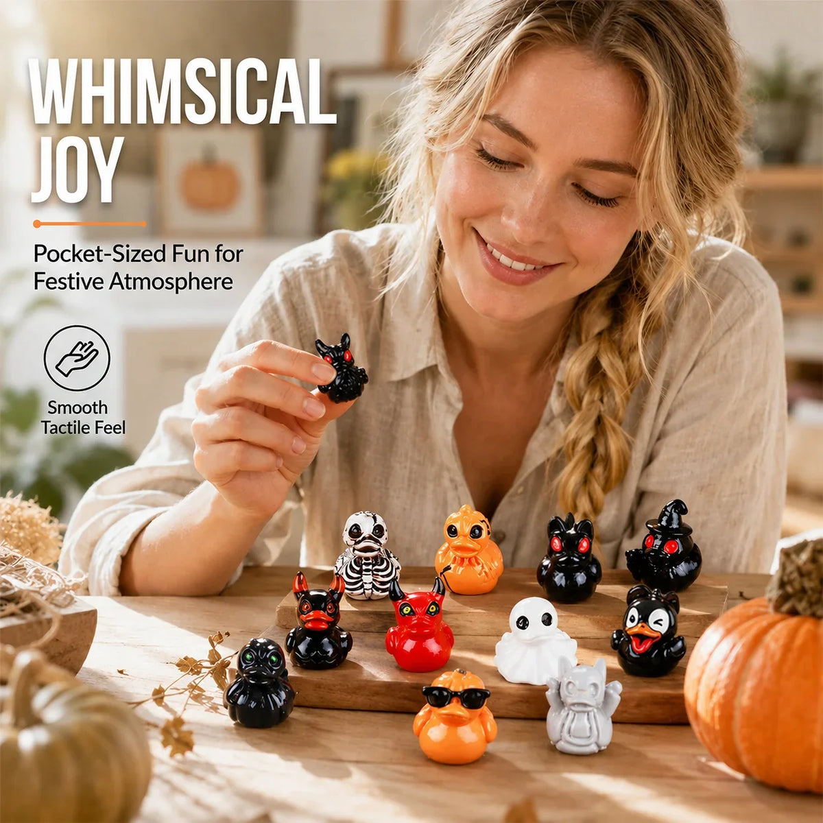 Mini Resin Halloween Ducks in Devil, Ghost and Skeleton Designs