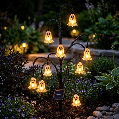 Glowing Halloween Tree-Stump Stake Powered by Sunlight