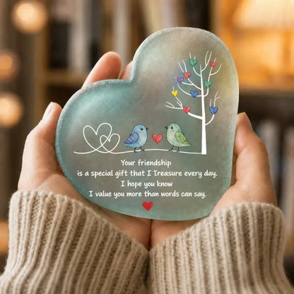 Purpose-Built Heartfelt Friendship Seaglass Keepsake Plaque-Shaped by