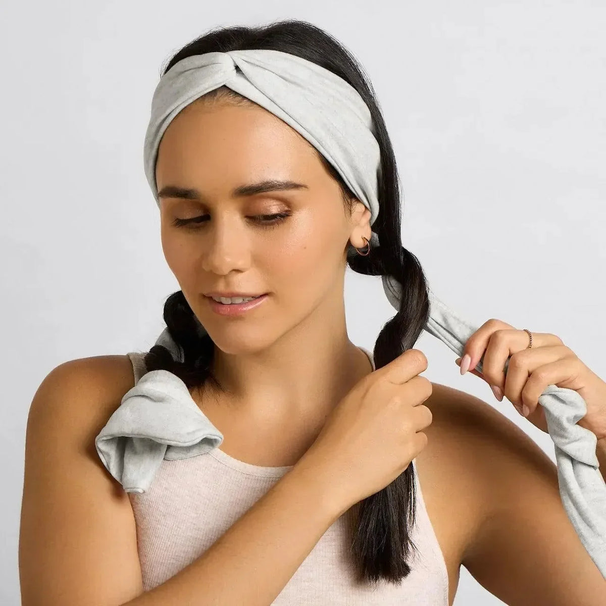 Purpose-Built Heather Gray Active Curling Headband – Heatless Hair