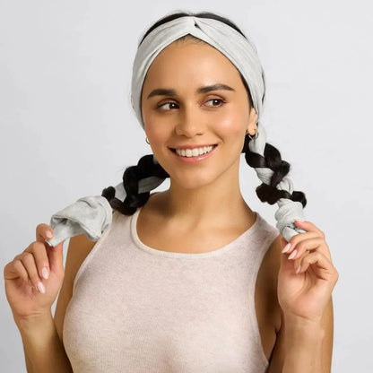 Purpose-Built Heather Gray Active Curling Headband – Heatless Hair