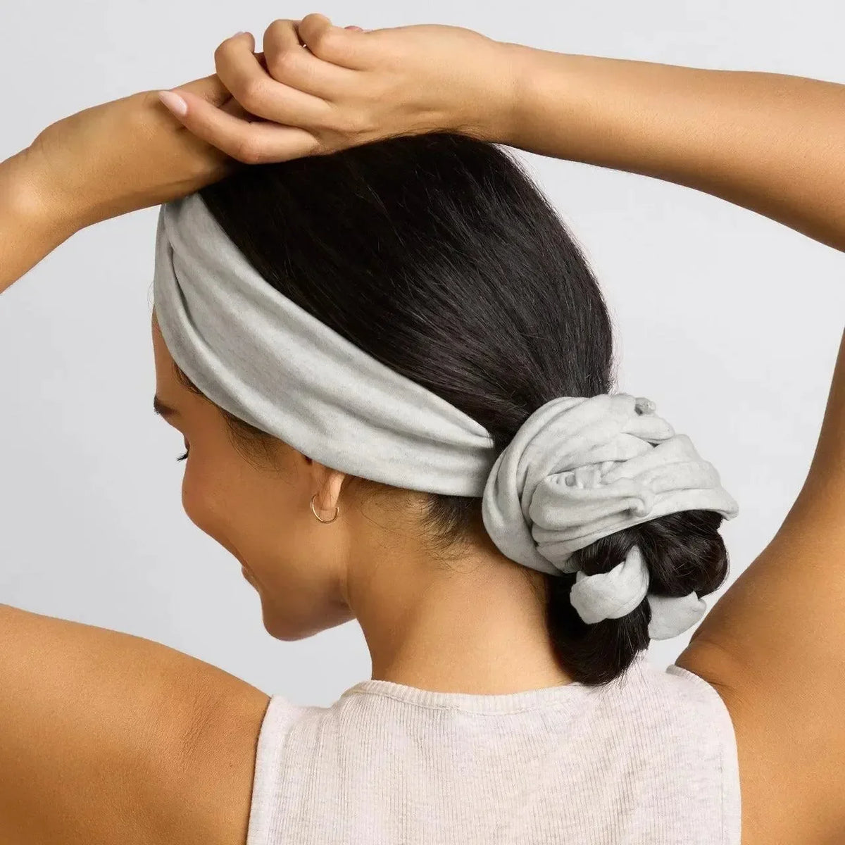 Purpose-Built Heather Gray Active Curling Headband – Heatless Hair