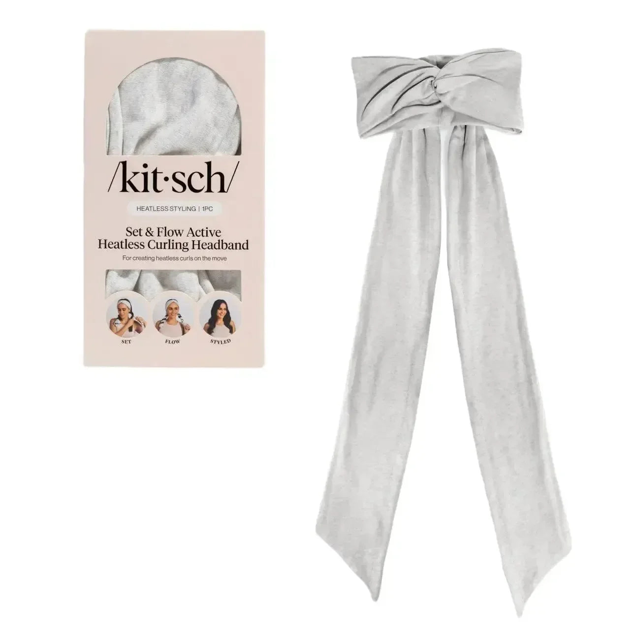 Purpose-Built Heather Gray Active Curling Headband – Heatless Hair