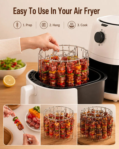 Purpose-Built Heat-Resistant Vertical Skewers Clavo Air Fryer